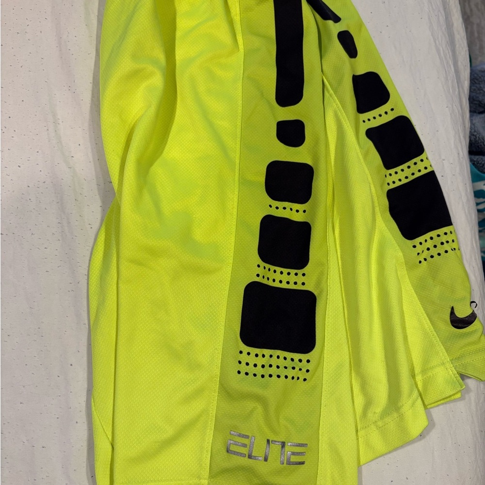 Nike Elite Men's Athletic Shorts - Neon Yellow and Black
